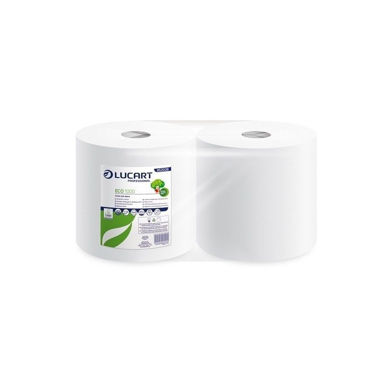 Eco Recycled White 2-Ply Wiping Rolls (Pack of 2)