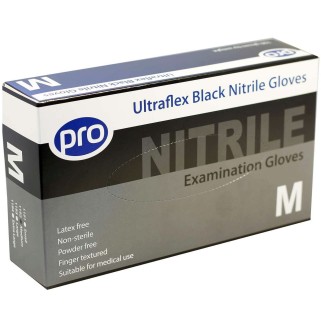 Medium - Black Nitrile Powder Free Gloves Ultraflex (Case Of 1000)