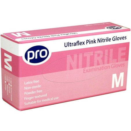 Pink Nitrile Powder-Free Gloves UltraFLEX (Case of 1000) - Medium