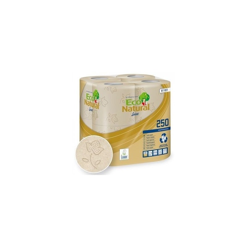 Natural Recycled 2-Ply Embossed Toilet Rolls (Pack of 64 Rolls)