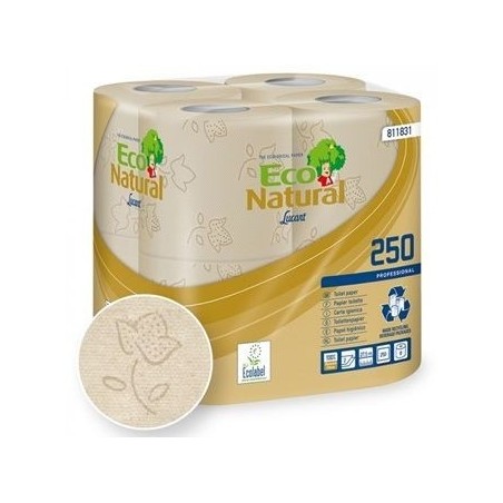 Natural Recycled 2-Ply Embossed Toilet Rolls (Pack of 64 Rolls)