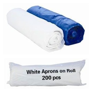 Premium Heavy Duty White Aprons On A Roll (Case Of 5 x 200)